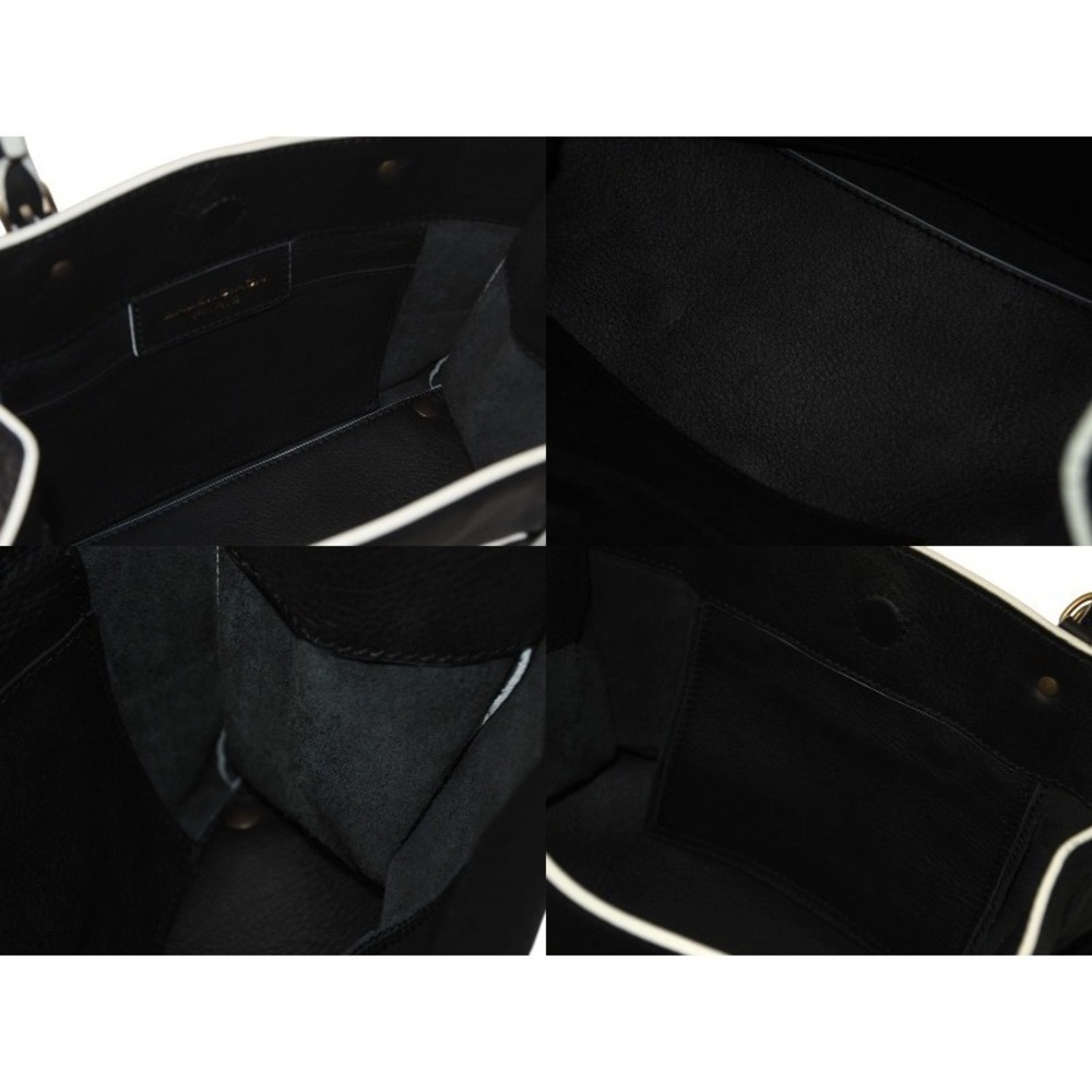 BALENCIAGA Paper Handbag Black White Leather Shoulder Strap - Picture 9 of 10